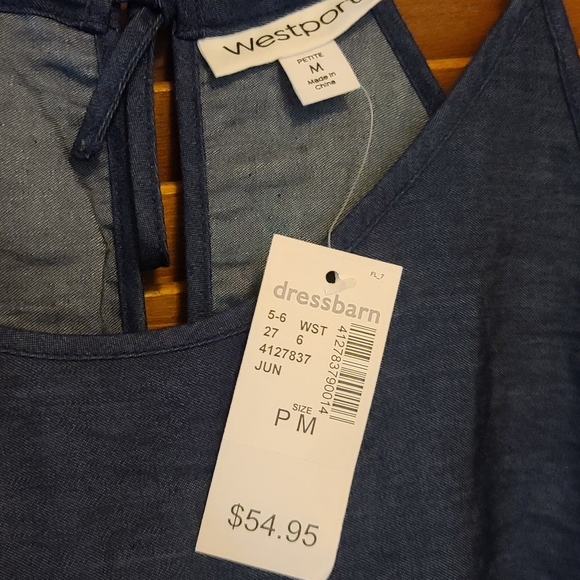 Tieback sundress, denim with white embroidery. - Picture 5 of 8